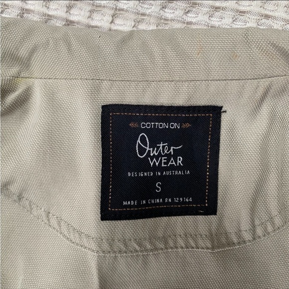 Cotton On Beige Lyocell Open Front Jacket Small Oversized Relaxed Minimalist - Picture 15 of 15